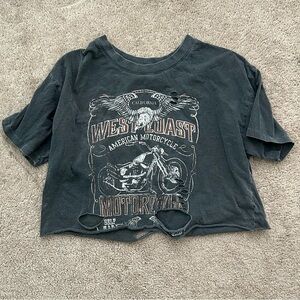 Harley-Davidson Black Graphic Crop Top